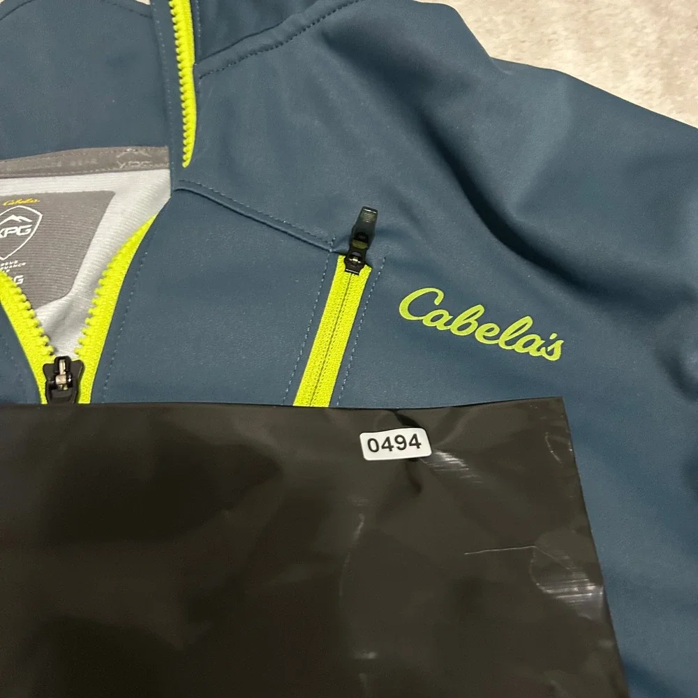 Cabela's XPG Softshell Jacket Mens LT Blue Windstopper Full Zip Outdoor Hiking